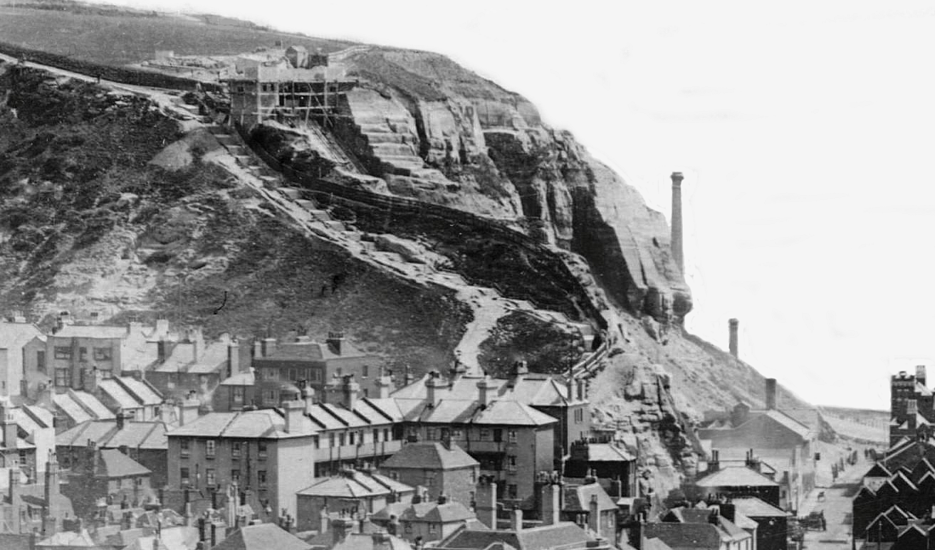 The East Hill lift being built in 1901.